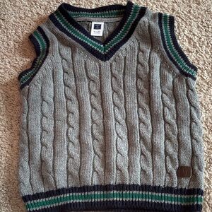 Janie and Jack Gray Cable Knit Vest